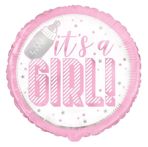 IT'S A GIRL PINK 45CM (18") FOIL BALLOON